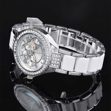 Load image into Gallery viewer, Women Crystal Watch Round Designer Ladies Fashion Bracelet Style Famous Brand Gold Geneva