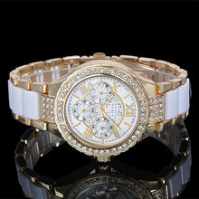 Load image into Gallery viewer, Women Crystal Watch Round Designer Ladies Fashion Bracelet Style Famous Brand Gold Geneva