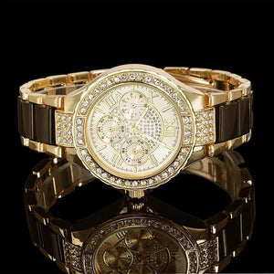 Women Crystal Watch Round Designer Ladies Fashion Bracelet Style Famous Brand Gold Geneva