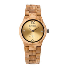 Load image into Gallery viewer, Women Fashion Wood Band Round Analog Quartz Wrist Complete Schedule Watch Bracelet Bangle Easy To Read 9mm