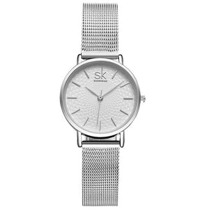 Women Fashion Round Analog Quartz Wrist Easy To Read Watch 14mm Complete Schedule 30mm Bracelet 200mm Bangle