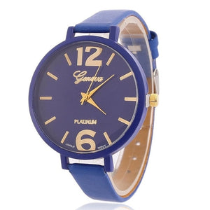 New Women Fashion Round Analog Quartz Complete Schedule 40mm Easy To Read Wrist Watch Bracelet Bangle 9mm