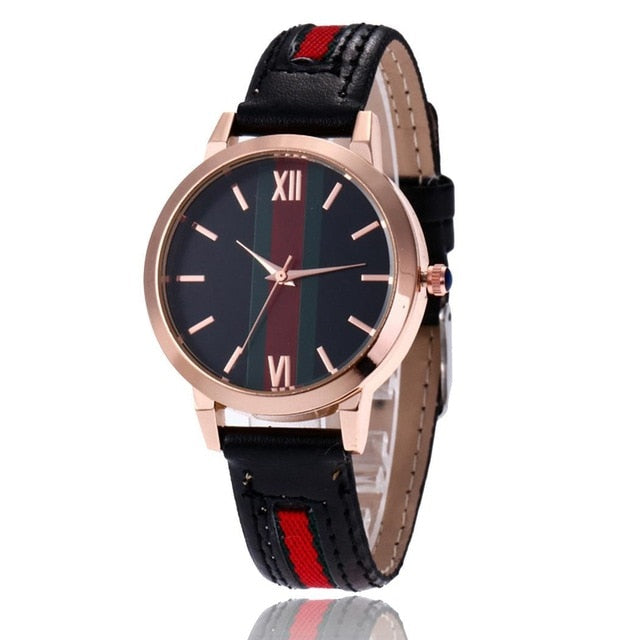 Quartz Wristwatch Artificial Leather Round Quartz Pin Buckle WristWatches Vintage Ladies Watch Irregular Clock  Female