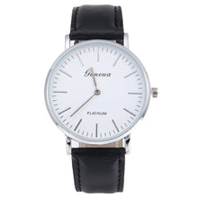 Load image into Gallery viewer, Fashion Unisex Synthetic Leather Watchband Solid Quartz Buckle Round Casual 1cm/0.4inch Glass Wristwatch
