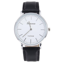 Load image into Gallery viewer, Fashion Unisex Synthetic Leather Watchband Solid Quartz Buckle Round Casual 1cm/0.4inch Glass Wristwatch
